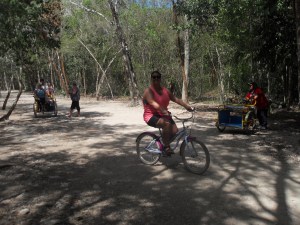 M showing off her jungle bike riding skills! 
